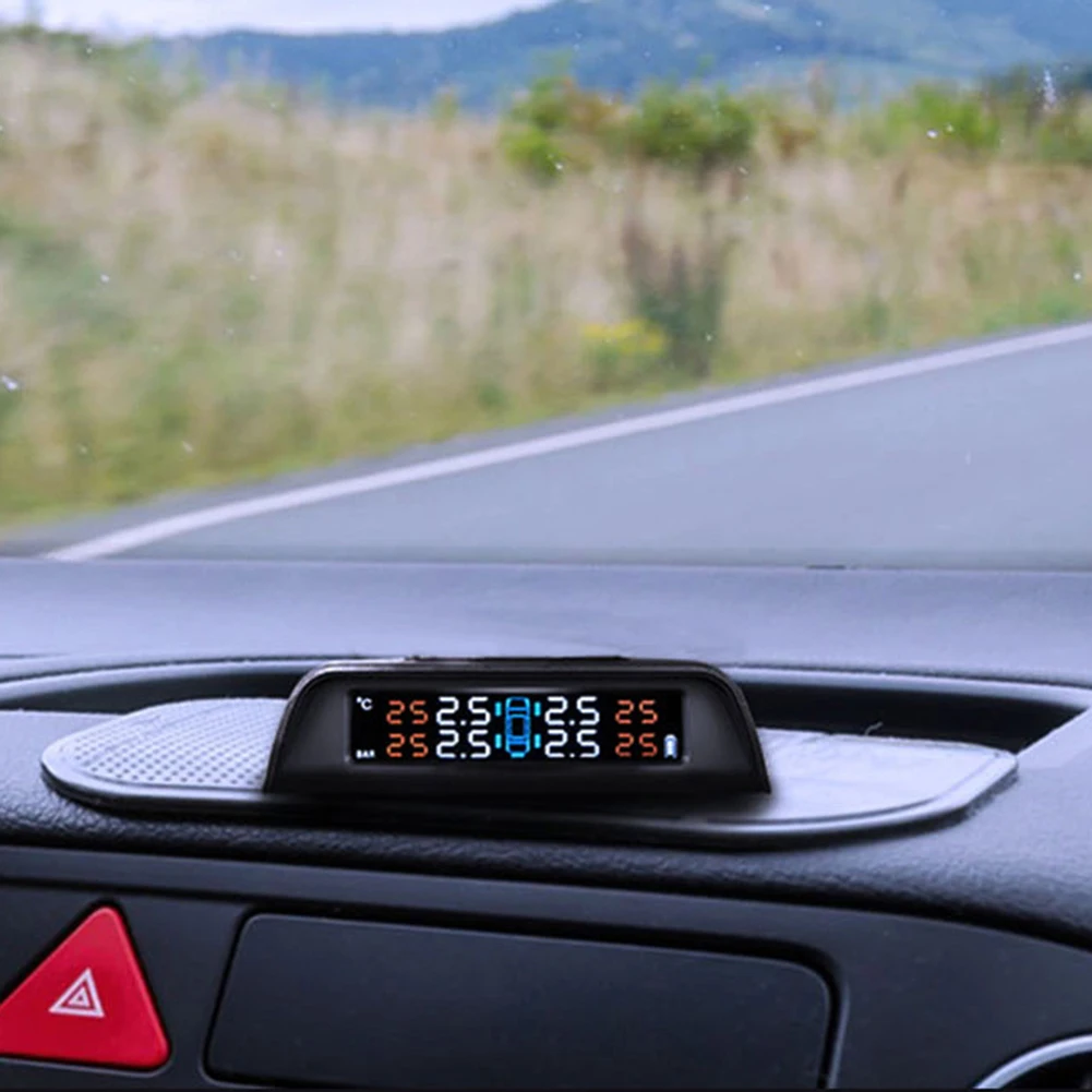 Умный автомобиль TPMS система контроля давления в шинах Солнечная энергия цифровой ЖК-дисплей Автоматическая охранная сигнализация s давление в шинах