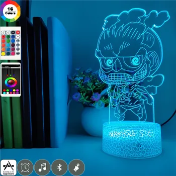 

App Control 3d Night Light Attack on Titan Reiner Braun Giant of armor Figure Nightlight for room Decor Touch Sensor Night Lamp