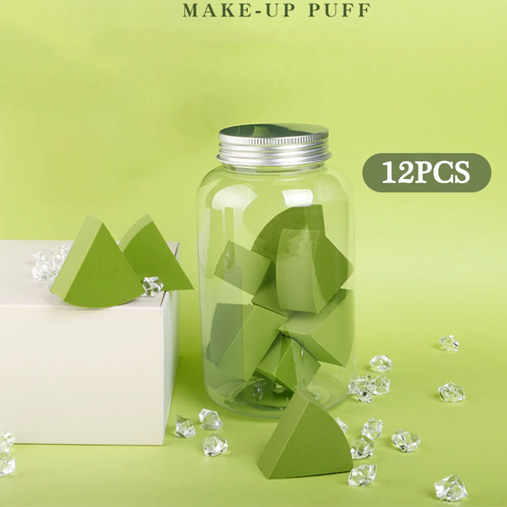 12 шт./лот, супер мягкий спонж для макияжа, Влажная и сухая губка, спонж, маленькая Веерная образная затяжка, не-карточная пудра, инструменты для красоты