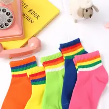 5 пар/уп. взрослые хлопковые короткие носки Разноцветные флуоресцентные спортивные носки