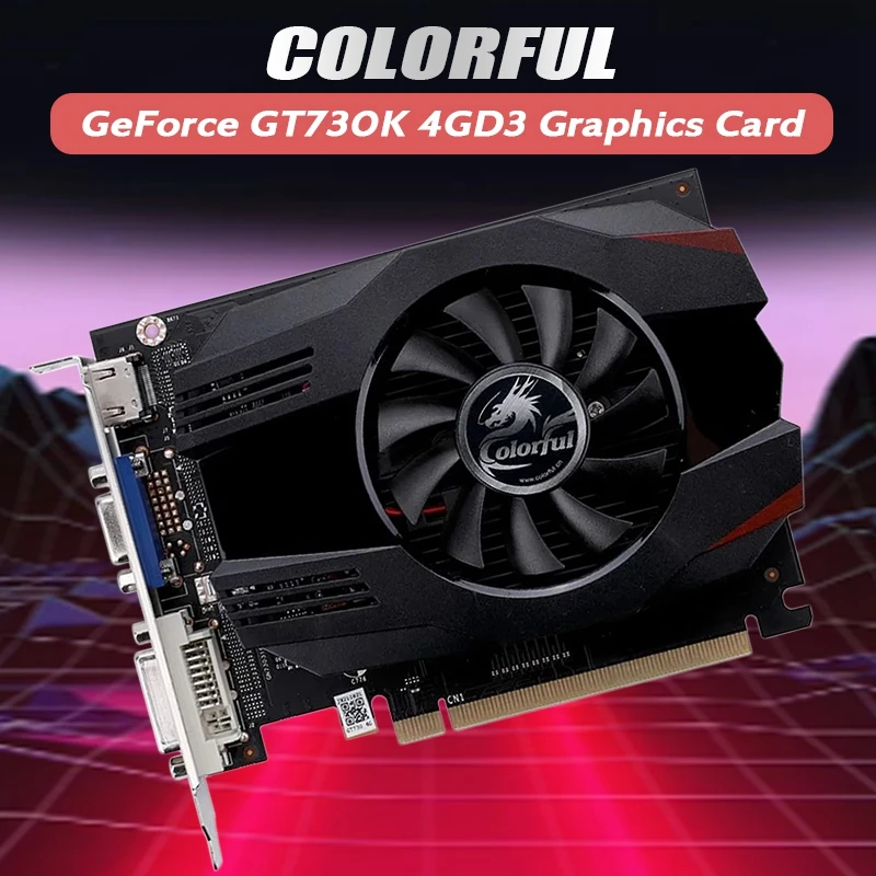 COLORFUL GeForce GT730K 4GD3 Graphics Card GT730 4GB GDDR3 64Bit 28Nm DVI+VGA+HDMI-Compatible Video Card Image Card