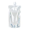 100 Pack, Stand-up Plastic Drink Packaging Bag Spout Pouch for Beverage Liquid Juice Milk Coffee 4