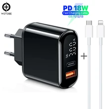 Быстрый кабель быстрой зарядки PD18W QC18W USB C Мощность адаптер стены Зарядное устройство для ios 11/12/13 iPad iPhone 8/X/XS/11 S8/S9/S10/note 8/9