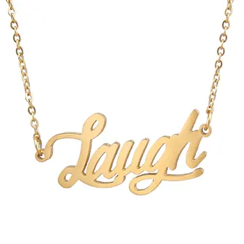 

Stainless Steel Gold Name Necklace Customized Nameplate Necklaces Personalized Jewelry Gifts English Style Jewelry