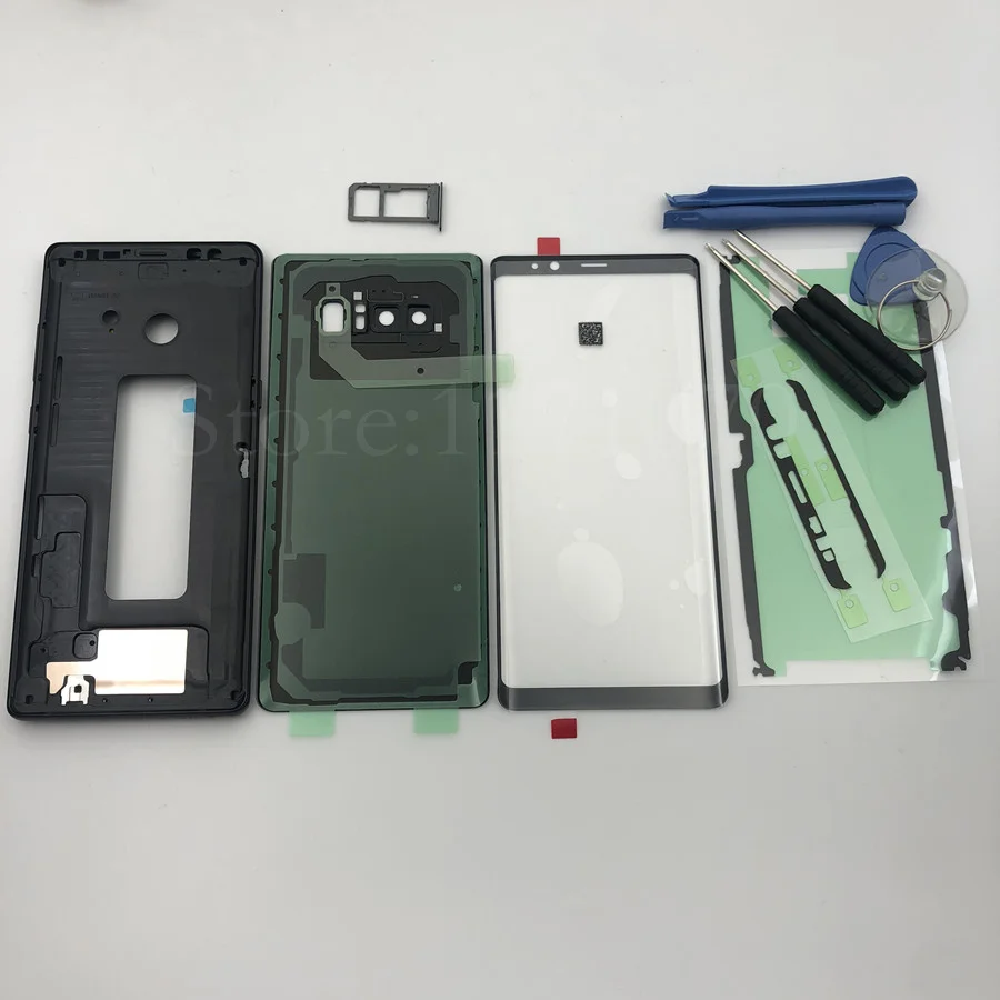 Оригинальные новые запасные части для samsung Galaxy note 8 N950 N950F корпус набор автомобильный чехол Чехол аксессуары+ передняя стеклянная линза+ Инструменты