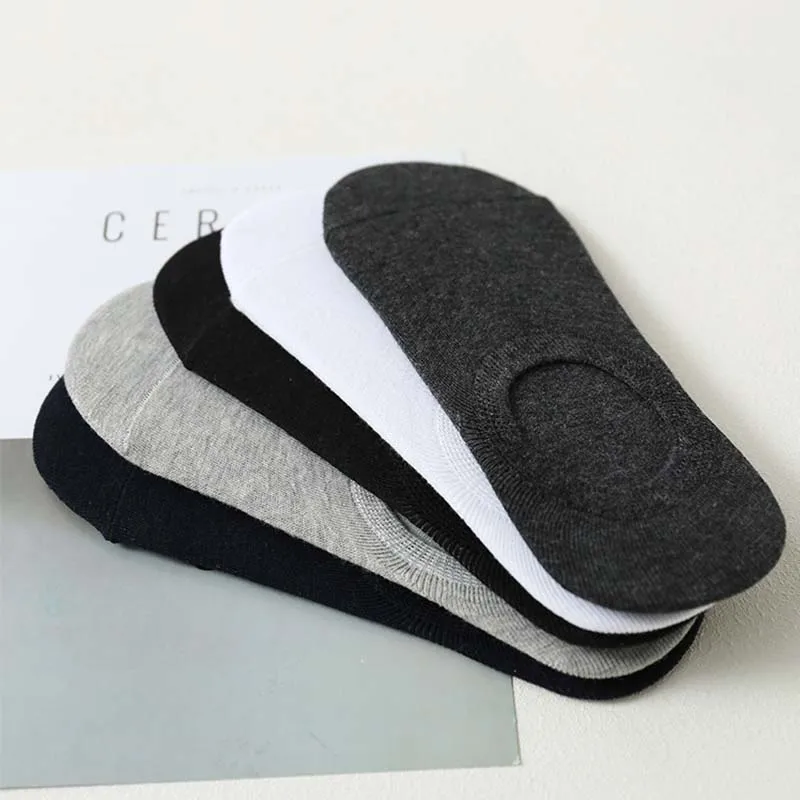 5 Pairs/Multiple Batches of Cotton Invisible Men's Boat Socks Summer and Autumn Non-Slip Silicone Slippers Short Nakedmen'Ssocks