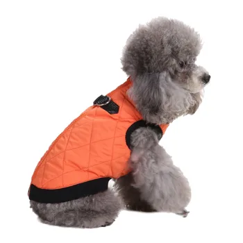 

Puppy pet clothing winter jacket with zipper warm dogs clothes practical pets supplies solid color jacket warm jackets