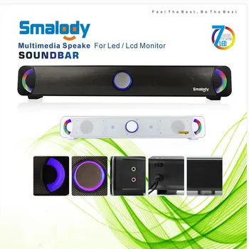 

Original Smalody 9014 Stereo High Fidelity Bass Subwoofer Computer Speakers Colorful LED Computer Soundbar HIFI
