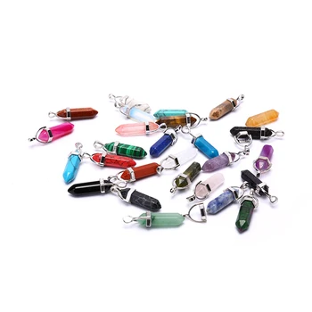 

Natural Crystal Pendant Necklace Statement Bohemian Jewelry for Women Fashion Opal Stone Hexagonal Column Quartz Necklaces