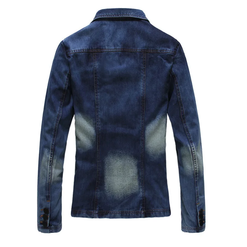 

X02 Men Spring And Autumn Slim Fit Small Suit Korean-style Casual Single Breasted Suit Gradient Washing Jeans Coat Men's