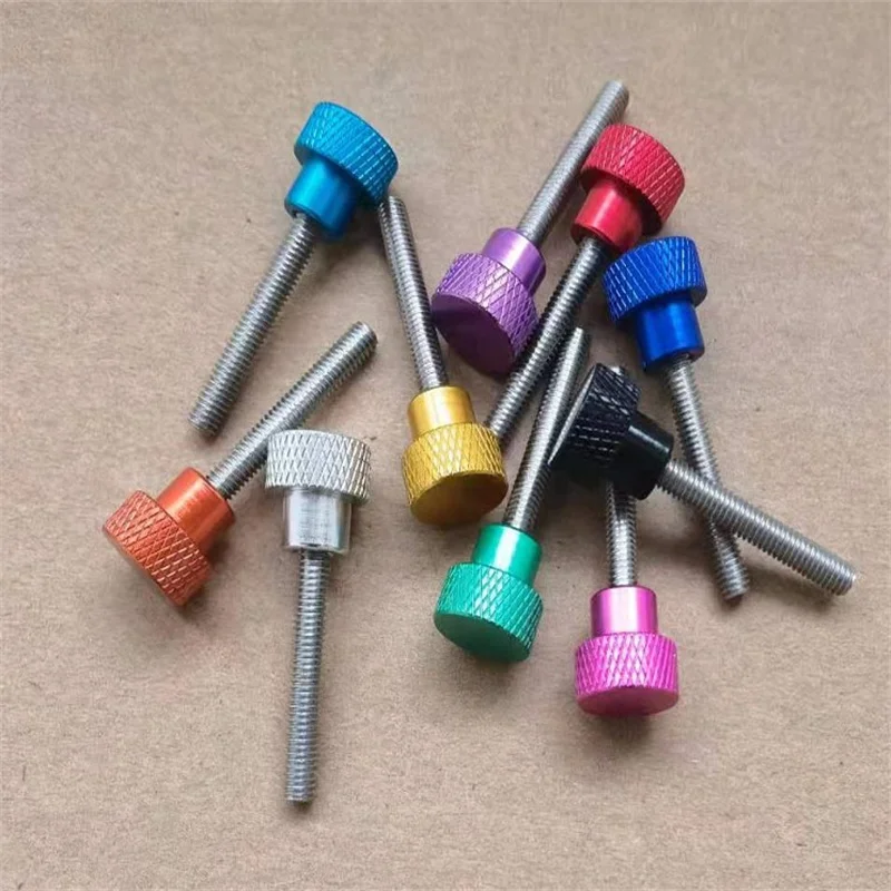 10pcs/lot M5*10/12/16/20/25/30/35/40/45/50 Knurled Aluminum Thumb Screw
