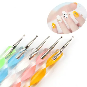 

5 Pieces / Set Professional Dispenser Nail Tools Acrylic Handle Decoration Nail Art Tools Embellish Nail Dispensing Pen