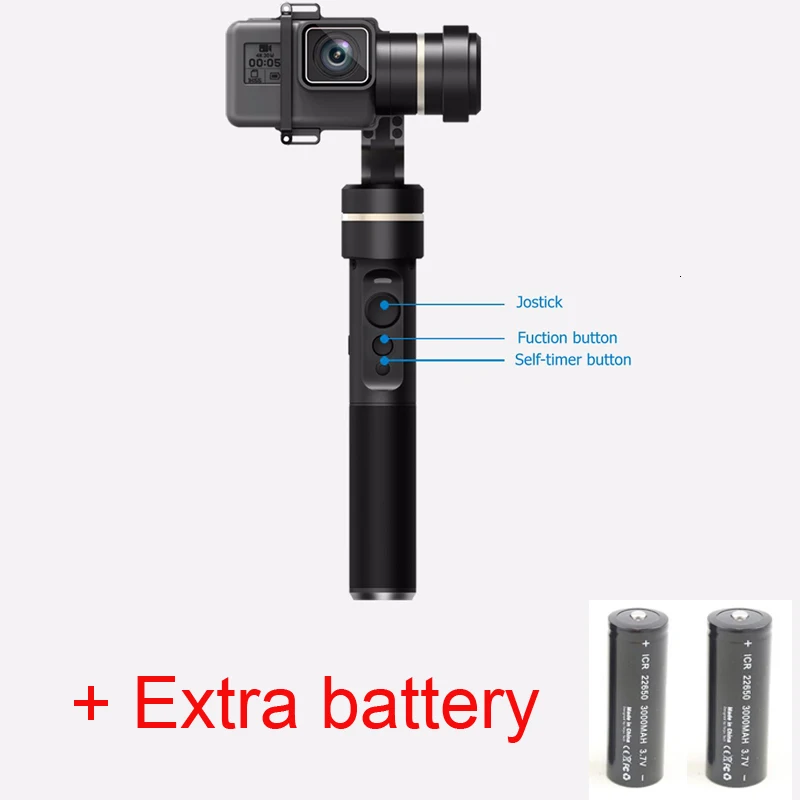 

(With Two batteries) FeiyuTech G5 (Feiyu FY G5) 3-axis handheld gimbal for gopro hero 5 and other action cameras splashproof