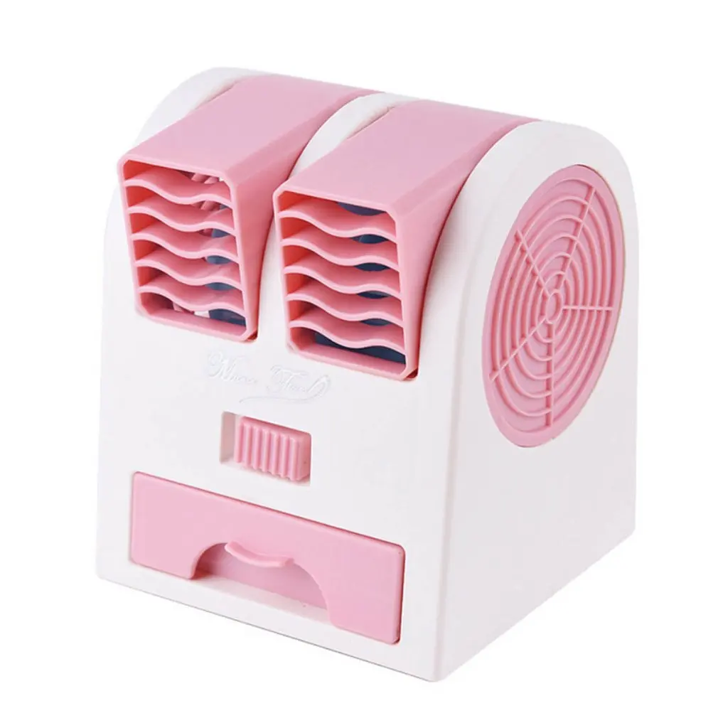

Mini Double Hole Fan Without Leaf Cooling Fan Silent Fragrance Portable Usb Desktop Small Fan Adjustable Swing Angle
