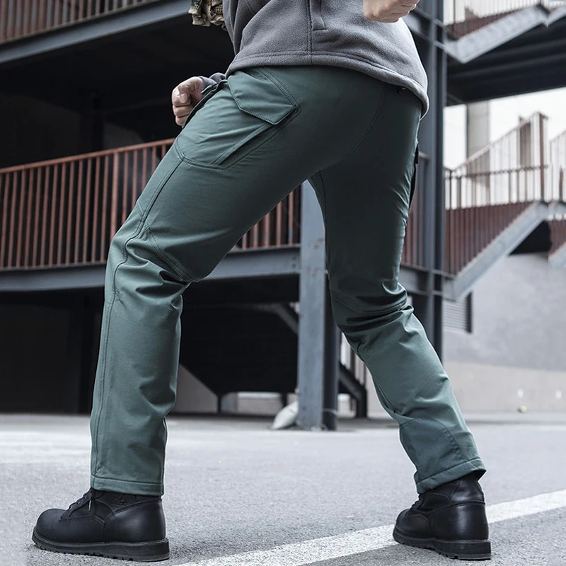 Men Winter Thermal Cargo Pants 