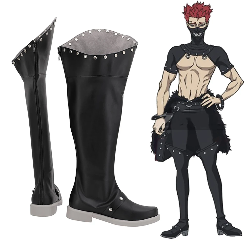 Black Clover Za ra Ideale Cosplay Boots Black Leather Shoes Custom Made 