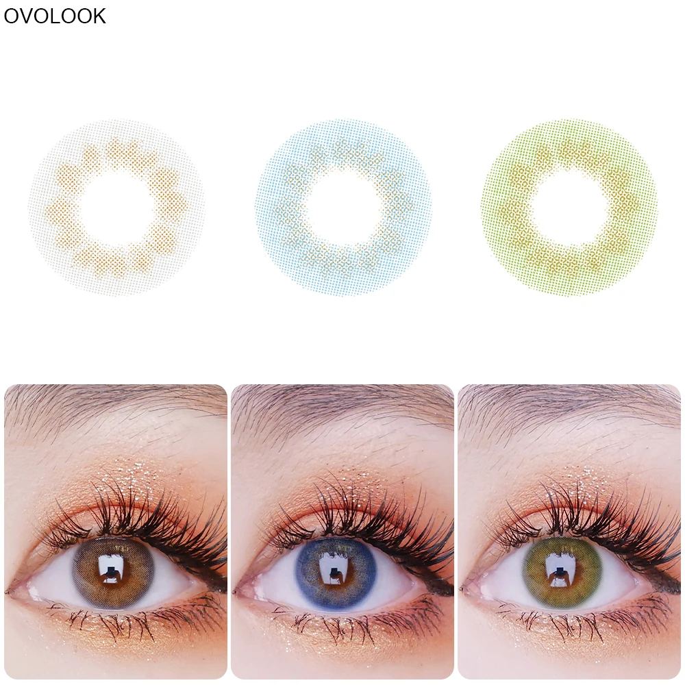 OVOLOOK 2pcs/пара линз контактные линзы Цвет ed для глаз GRNKAI серии 3 оттенка переходящие