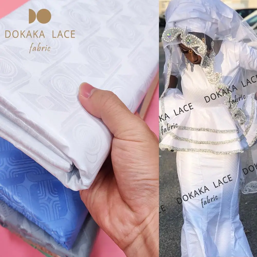 5 ярдов Белый Базен Riche жаккардовой ткани материал для индийский нигерийский