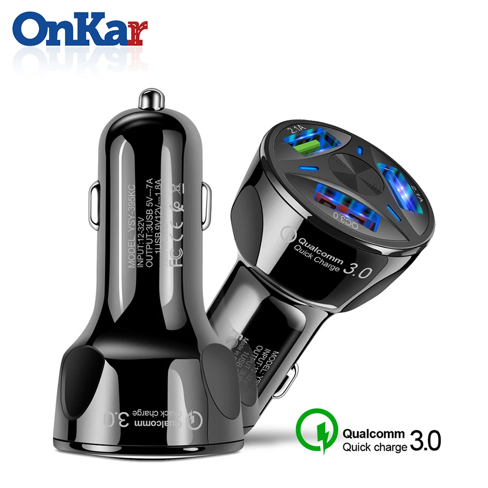 ONKAR адаптер для автомобильного прикуривателя QC3.0 автомобильное зарядное