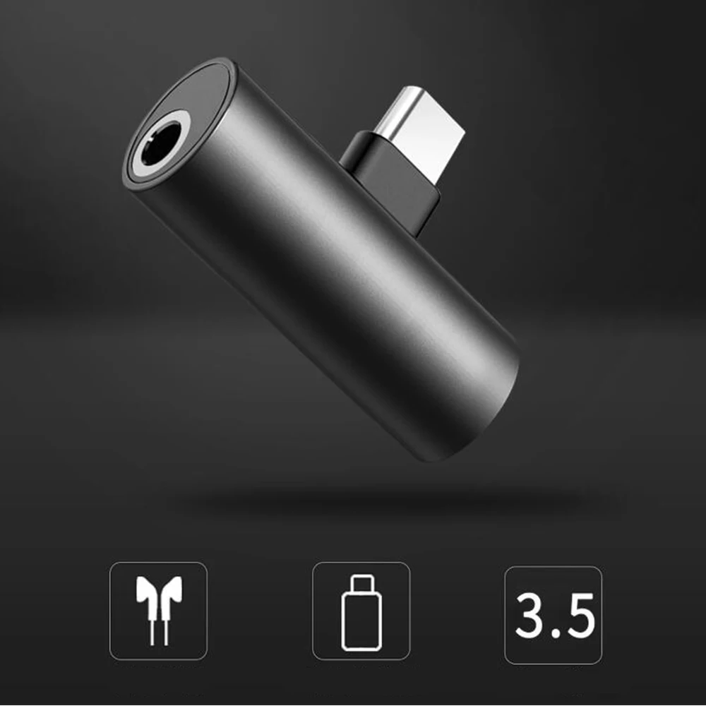 Mobile Phone Accessories Type C Charging Adapter Portable Android Adapter Hot Selling 3 5mm Headphone 2 in 1Adapter 2020 News