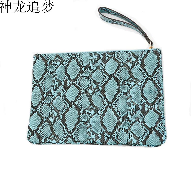 

Serpentine pattern PU leather Women Clutch bag female fashion snake pattern hand bag large capacity envelope bag handbag