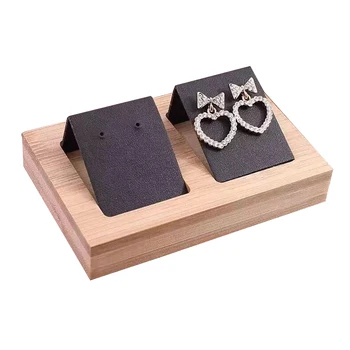 

Craft Store Bamboo Shop Jewelry Dispay Business Earring Stand Table Decorative Desktop Rack Storage Case Holder Ear Stud