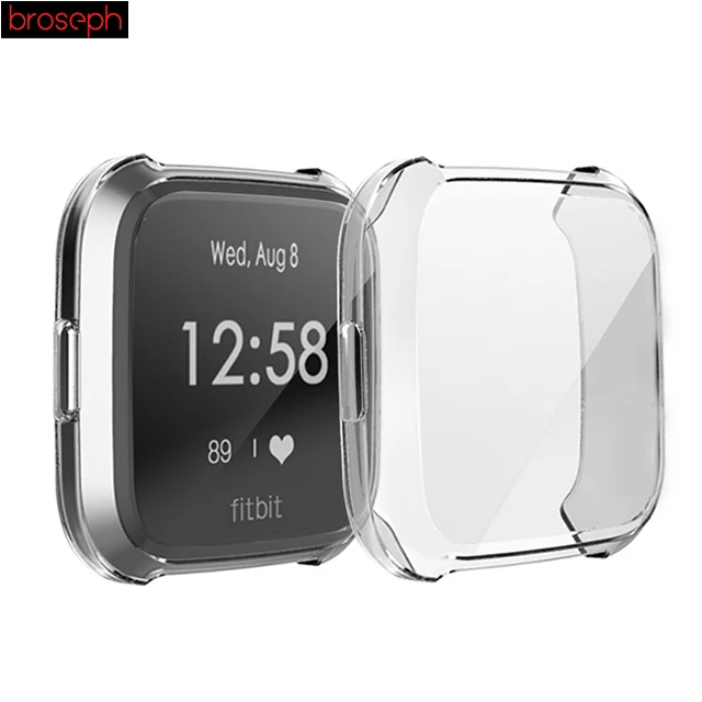 Clear ТПУ защитный чехол для экрана для Fitbit Versa Lite 2 покрытие Смарт-часы оболочка Рамка Бампер протектор чехол s полное покрытие - Цвет: Clear