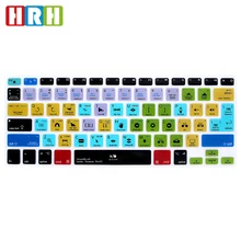 Hrh premiere pro cc hotkey atalhos função teclado de silicone capa protetor da pele do teclado para macbook ar pro 13 15 17
