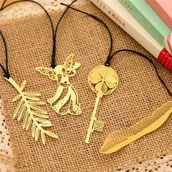 

4PCS Mini Cute Kawaii Gold Metal Bookmark Paper Clip Antique Plated Butterfly Dragonfly Bookmarks Korean Statioenry