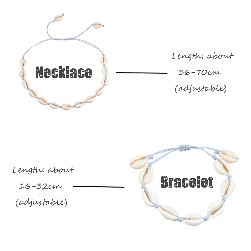 Seashell браслет ожерелье DIY для Чехол женский Шарм ювелирные изделия Лето Пляж Вязание женские Богемные аксессуары DIY adjustabl