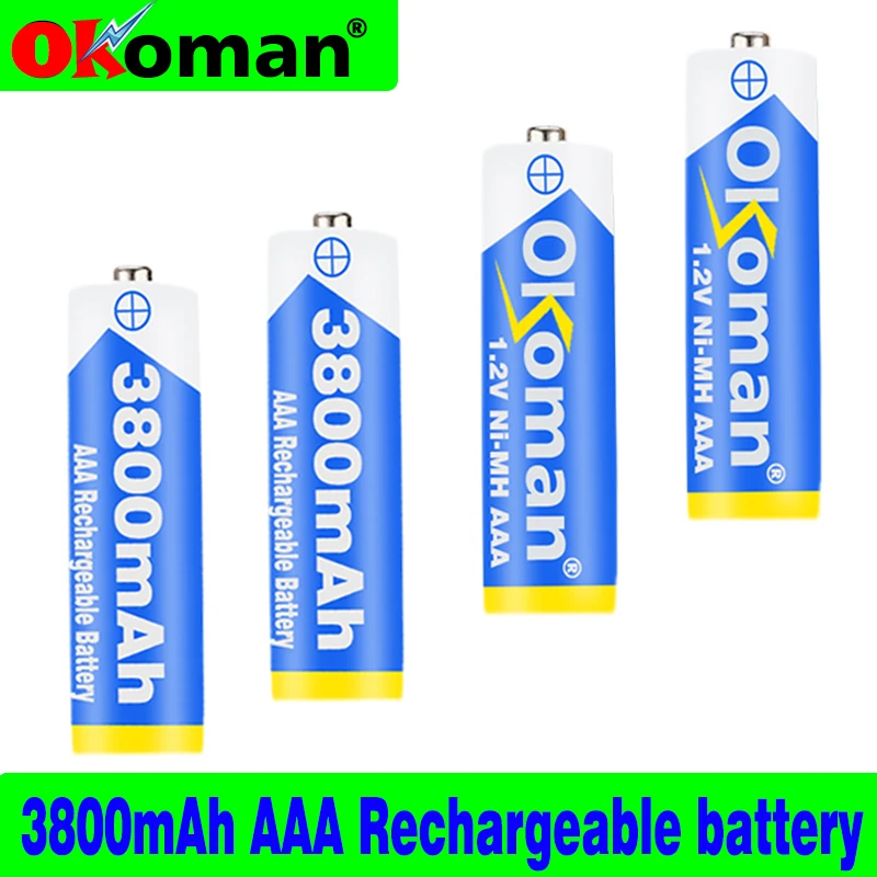 Аккумуляторная батарея AAA 1 2 В 3 А 3800 мА/ч Ni MH для фонарика игрушек