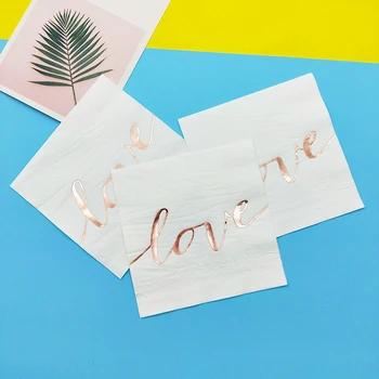 

32pcs Food Grade White Paper Napkins Rose Love For Bride To Be 100% Pure Raw Wood Pulp 33x33CM Wedding Party Decoration Supplies