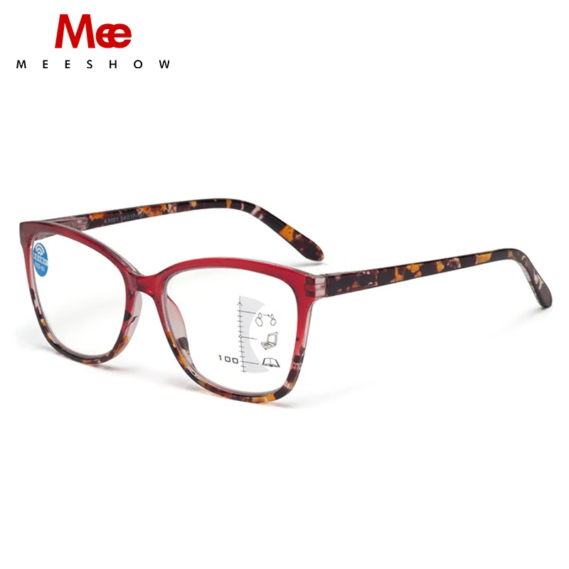 

Meeshow Multifocal New Fashion Big Frame PC Butterfly Reading Glasses Colorful Color Matching Design For Women
