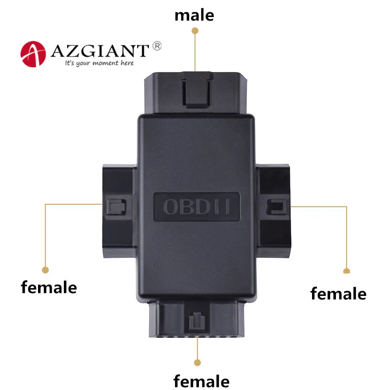 

Car OBD2 one split third male connector female wiring 16Pin plug OBDII socket