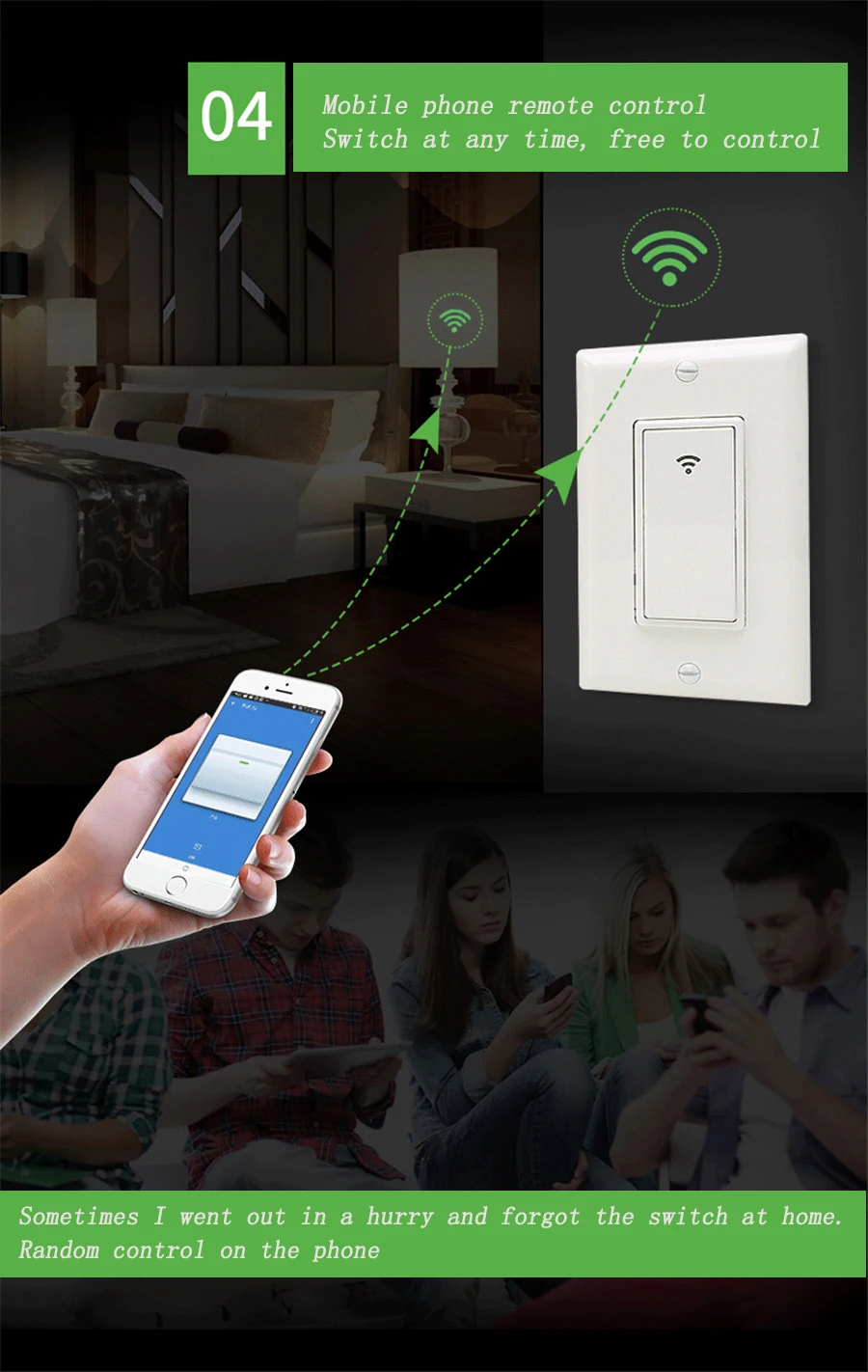 Дистанционный переключатель освещения беспроводной wi-fi-переключатель дистанционного управления кнопочный настенный переключатель