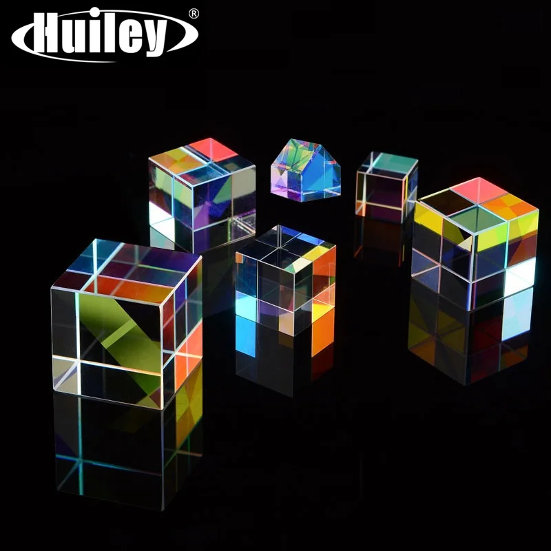 1pc Glass X-Cubes Dichroic Cubes Prism RGB Combiner Splitter Educational Toy 