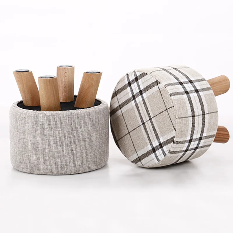 

Wholesale Solid Wood Small Stool round Stool Changing His Shoes Fabric Sofa Stool Washable Low Stool Simplicity Shoe Trying Stoo