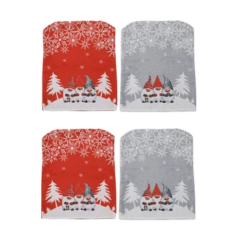 

HOT 4Pcs Christmas Chair Covers Christmas Dinner Chair Back Covers Table Party Decor New Year Party Supplies