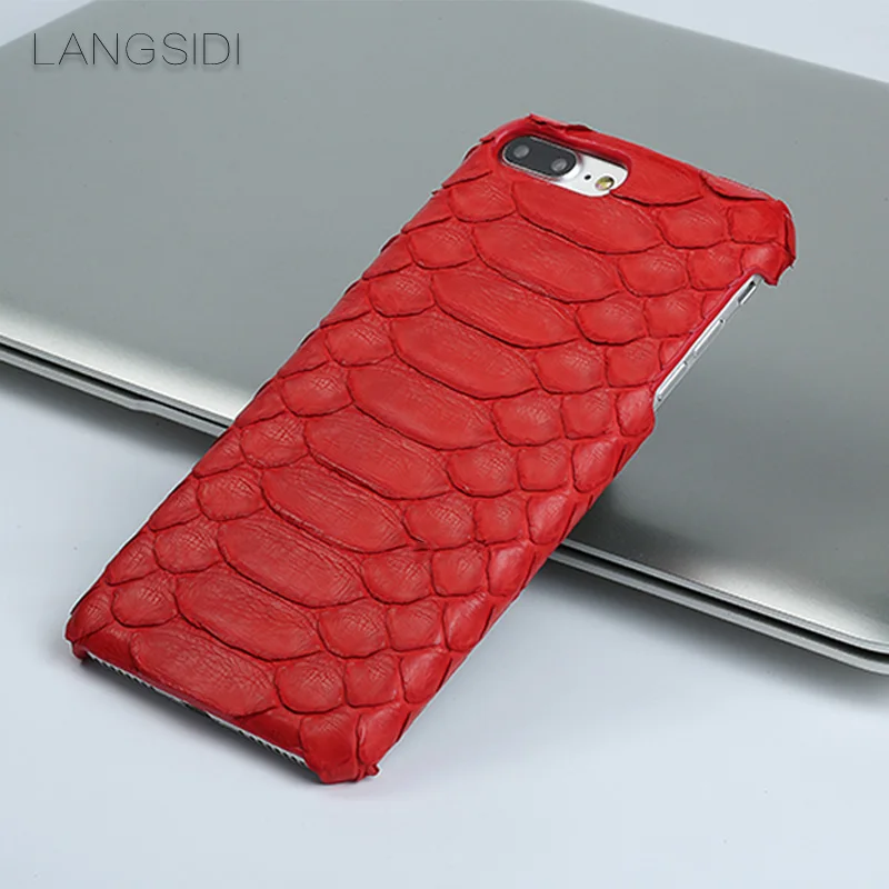 

Genuine Leather Python skin phone case for iphone x xS XR 5 6 7 8 8plus Soft touch Luxury protective case For iphone 11 pro max