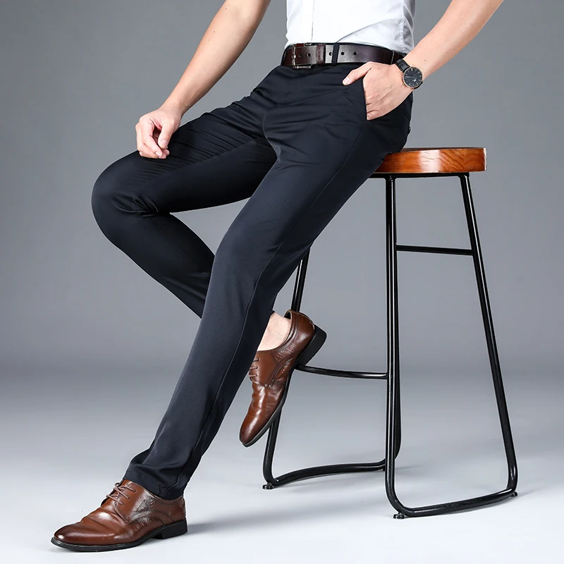 

Mens Fashion Trousers 2020 Classic Office Pants For Mens Black Pants Grey Casual Business Pants Mens Work Trousers Large Size