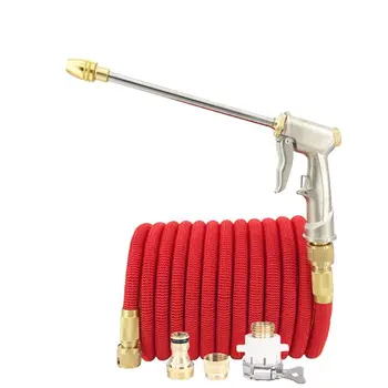 

25FT-100FT Garden Telescopic Hose Magic Lawn Watering Hose EU High Pressure Car Wash Hose With Metal Spray Gun Direct Sales