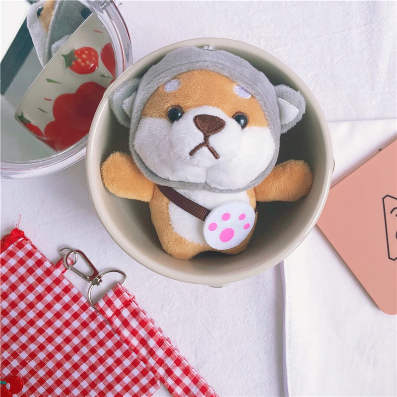 

Kawaii Corgi Dolls Plush Keychain Cartoon Stuffed Animals Dressing Stitch Soft Toys Bag Decoration Pendant Girl Toys