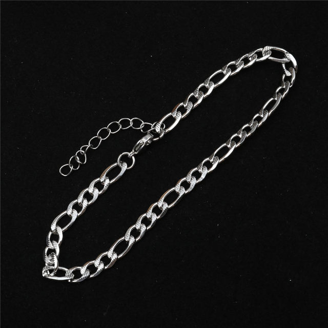 Stainless Steel Anklet Simple  On Foot Ankle Bracelets For Women Men Leg Chain Jewelry Gifts 23.5cm - 22cm Long 1 PC