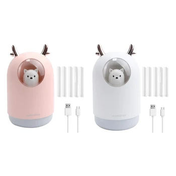 

Cool Mist Humidifier with Two Working Spray Modes, 300Ml Portable USB Mini Humidifier 7 Color LED Night Light