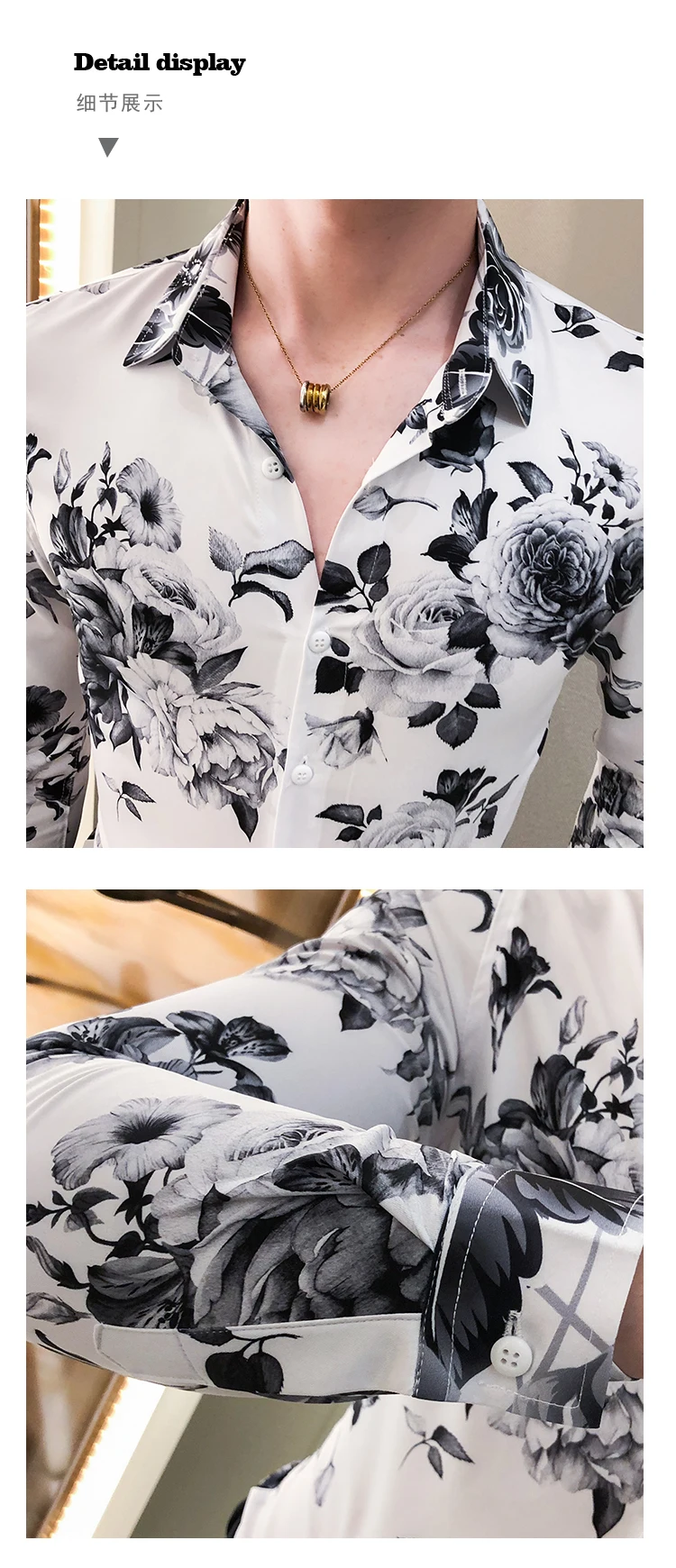 Chemise homme мода Осень Зима Толстая теплая рубашка мужская с длинным рукавом цифровая печать уличная рубашка с цветочным принтом смокинг для мужчин 3XL-M