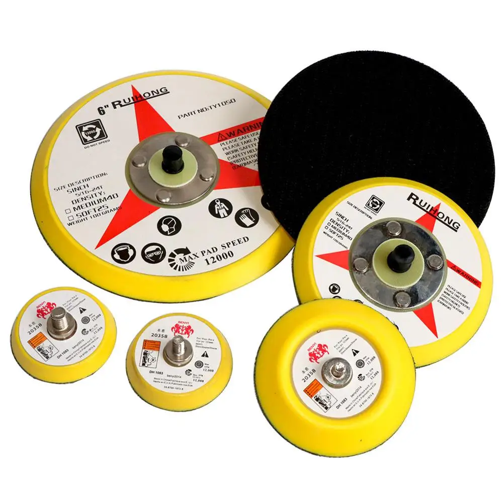 

2PC 2-6 inch 125mm Sanding Backing Plate Self-adhesive Sander Disc Pad M6/M8 Hook-Loop fit Air Sander Angle Grinder Power Tool