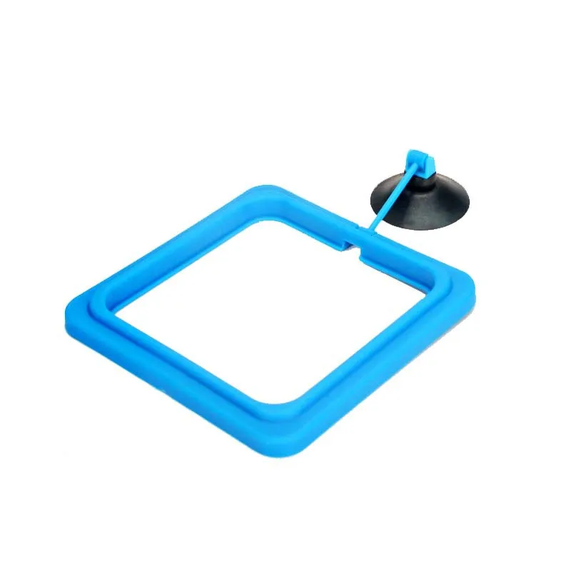 Blue Square 1 шт., кольцо для кормления рыб, аквариумное кольцо для аквариума, подающая станция, плавающая пищевая вода, растение, плавучий круг, аксессуары для аквариума - Цвет: Blue Square