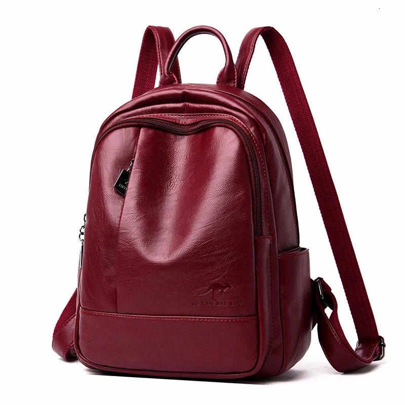 Женские кожаные рюкзаки, женский рюкзак для путешествий, женские школьные сумки для девушек в консервативном стиле, Большой Вместительный рюкзак