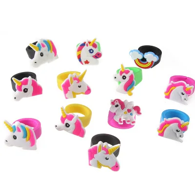 1PC/10PC Unicorn Ring Child Toy Rings Unicorn Party Favor Birthday Party Decorations Kids Gifts