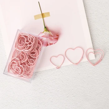 

Pink Girl's Favorite Paper Clip planner Decoration Bookmark pink Peach Heart Paper Clip Paper Clips Decorative love Heart Clips